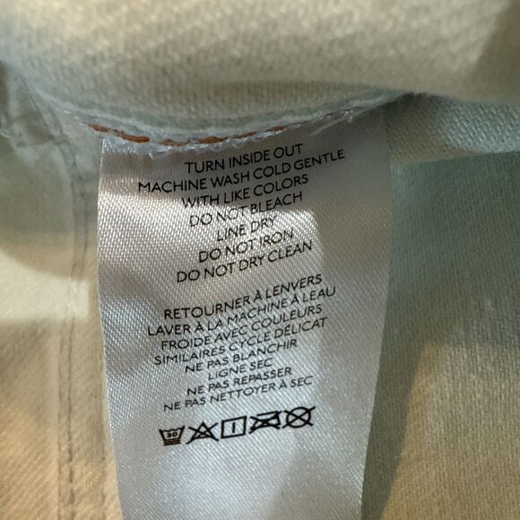 Free People Lap of Luxury Barrel Cargo Jeans Aqua Marine Metallic Size 27 NWOT - Picture 13 of 14